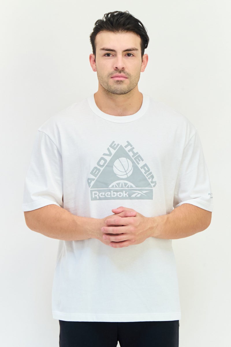 Reebok Men Sportswear Fit Short Sleeve Outdoor T-Shirt, White  - Image 1