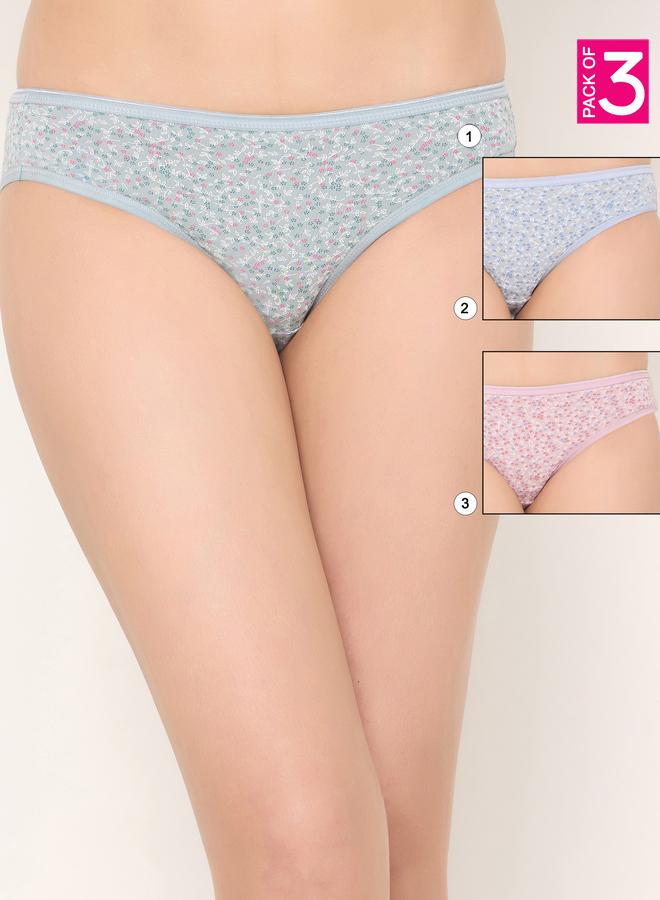 Clovia Set of 3 - Low Rise Floral Print Bikini Panties - Image 1