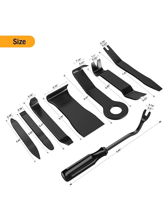 KASTWAVE Auto Trim Scratch Removal Tool, 8 Pcs No-Scratch Auto Removal Tool Kit, Easy Door Panel Removal Tool, For Car Audio, Dash Door Panel, Window Molding Fastener Remover - Image 2