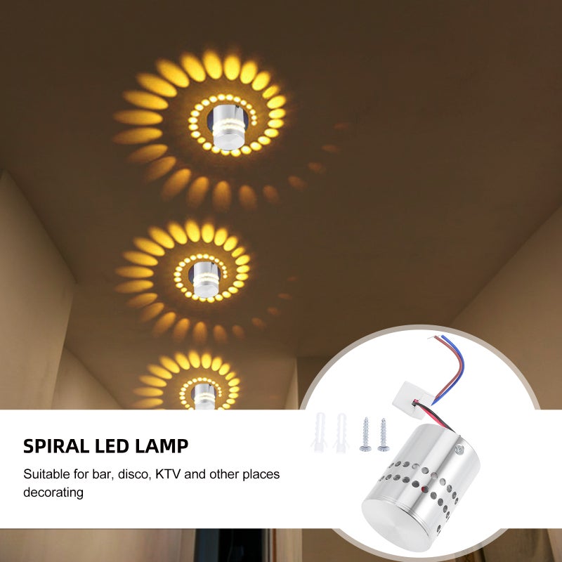 🏠 مصباح جداري عصري حلزوني LED بمصباح سقفي للإنارة السفلية باللون الأصفر - Image 4