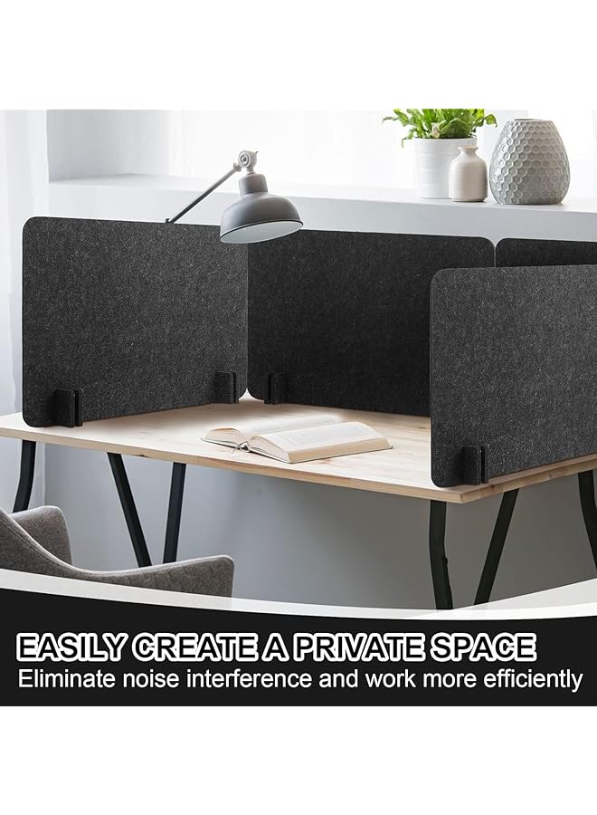 erorex Desk Privacy Panel Of Acoustic Freestanding Desk Divider Desk Partition Noise Reducing Mounted Sound Proof Dividers Lightweight With Support Feet For Classroom Room Table Black 2 Pcs - Image 3