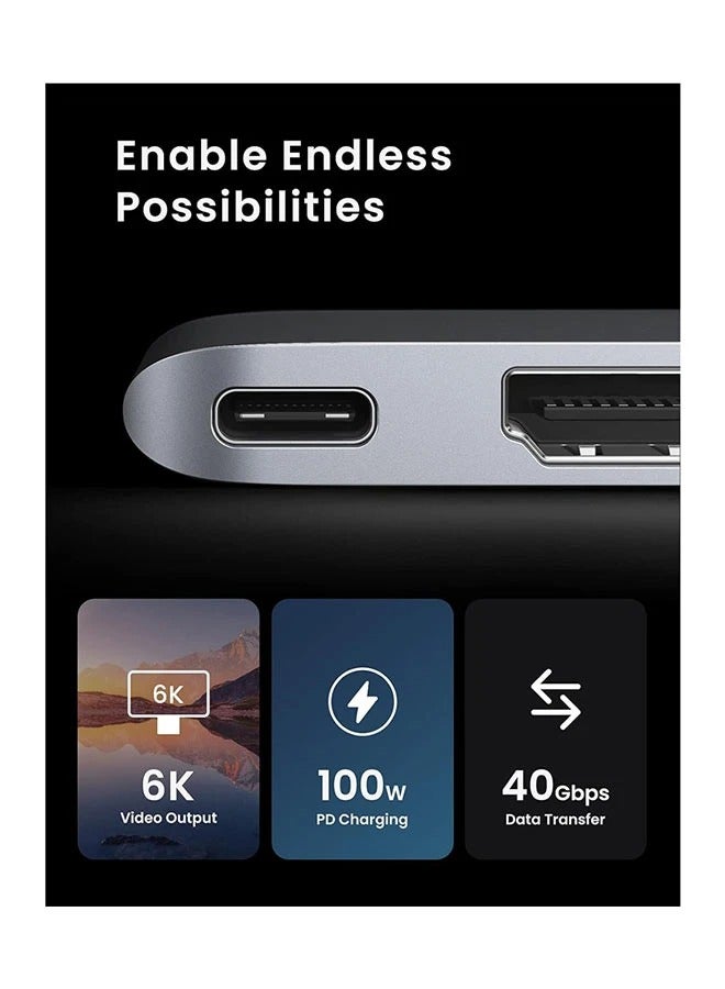 UGREEN ECO Ugreen CM380 (80856) Type-C Male to Dual USB 3.0, HDMI, TF, SD, Type-C Female Multi-Interface HUB - Image 5