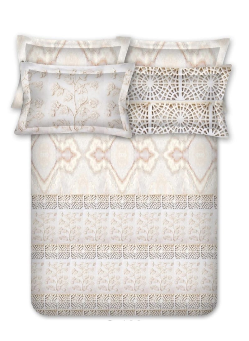 Bombay Dyeing Bombay Dyeing Urban Living 400 TC King Size Bedsheet Digitally Printed Premium Collection 274cm x 274cm with 4 Pillow Covers - 7524 