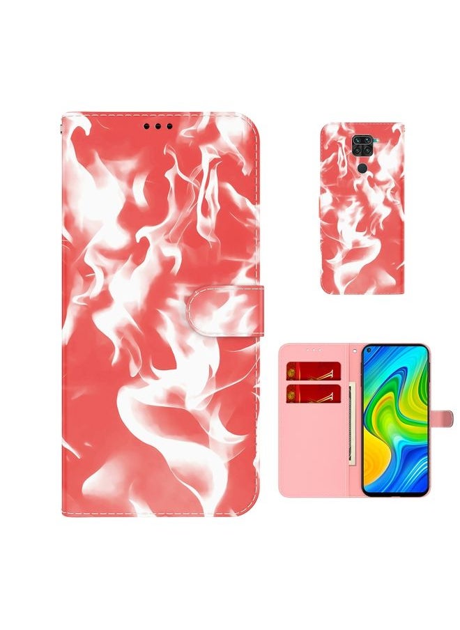 HuHa Case Cover For  Xiaomi Redmi Note 9 / 10X 4G Cloud Fog Pattern Horizontal Flip Leather Case with Holder & Card Slot & Wallet Red 