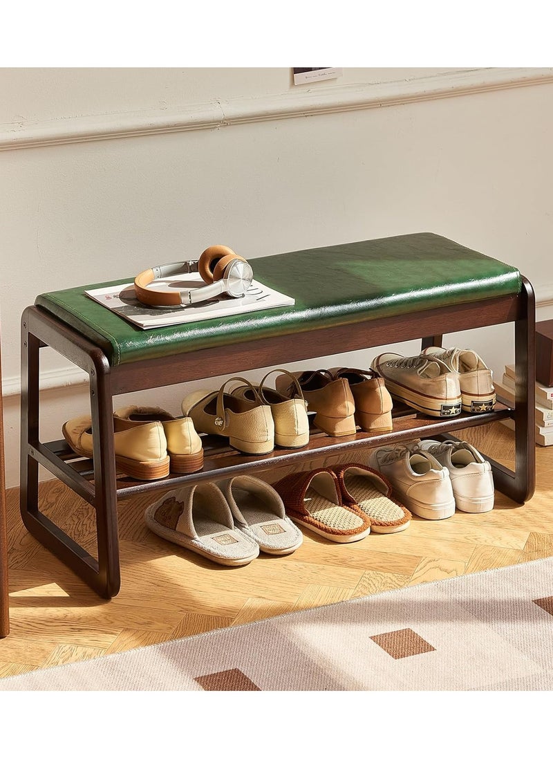 CityRiya-Long Shoe Bench Shoe Rack Organizer for Closet 80cm Wooden Shoe Cabinet Shoe Storage Shelf Shoe Storage Entryway Bench Rack Home Shoe Organizer for Entryway Hallway Bedroom Living Room  - Image 1