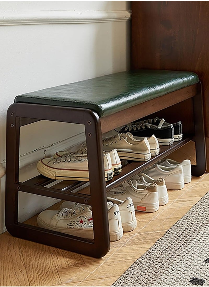 CityRiya-Long Shoe Bench Shoe Rack Organizer for Closet 80cm Wooden Shoe Cabinet Shoe Storage Shelf Shoe Storage Entryway Bench Rack Home Shoe Organizer for Entryway Hallway Bedroom Living Room  - Image 3