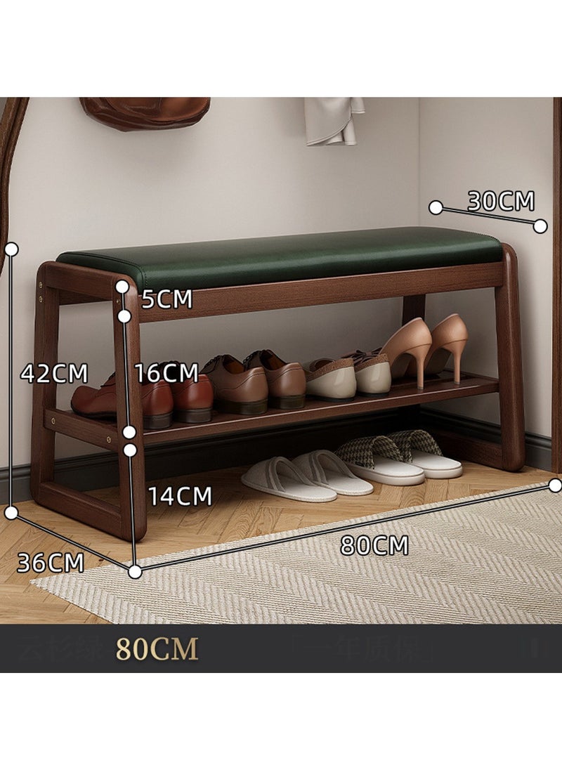 CityRiya-Long Shoe Bench Shoe Rack Organizer for Closet 80cm Wooden Shoe Cabinet Shoe Storage Shelf Shoe Storage Entryway Bench Rack Home Shoe Organizer for Entryway Hallway Bedroom Living Room  - Image 4