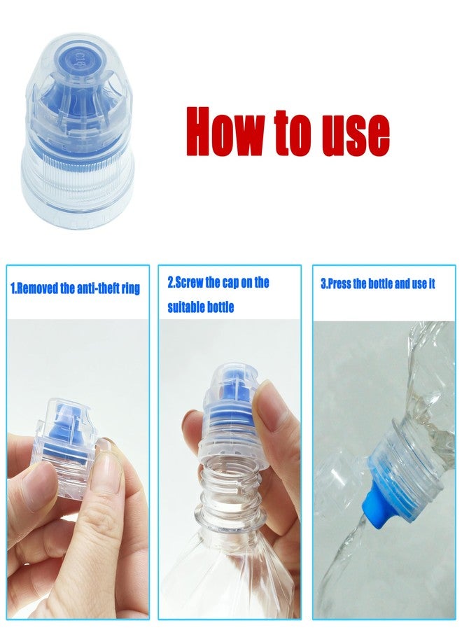 Yinprwi 28 mm Push Pull Replacement Caps Colorful Flip Cover Plastic Soda Water Bottle Tops Replacement Lids for Smart Bottles, 28 mm Sport Bottle Cap,30 PCS - Image 3