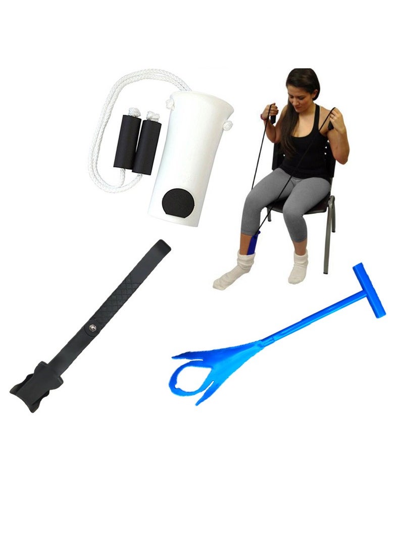 Ru syanl - Sock Aids Kit for Putting On Socks No Bending Long Rope with Flexible Sock Aid Device Sock Helpers for Seniors Compression Sock Assistant with Removing Socks Shoe Horn - Image 1