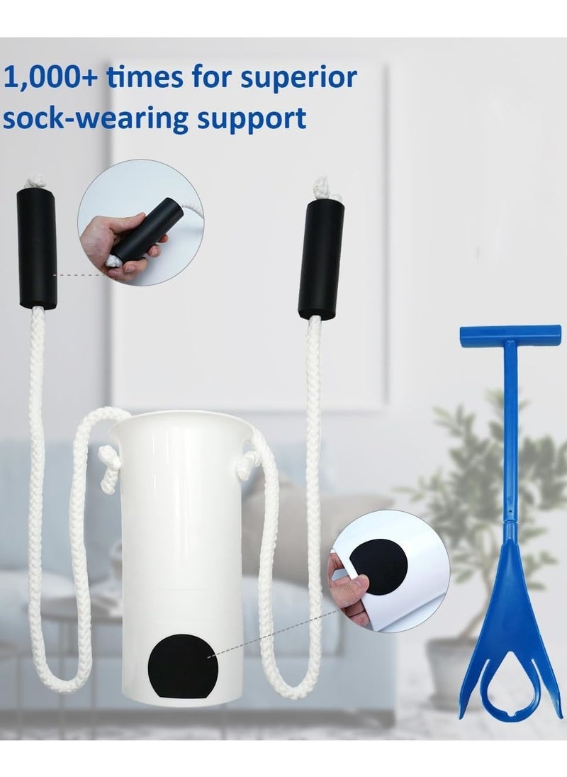 Ru syanl - Sock Aids Kit for Putting On Socks No Bending Long Rope with Flexible Sock Aid Device Sock Helpers for Seniors Compression Sock Assistant with Removing Socks Shoe Horn - Image 1