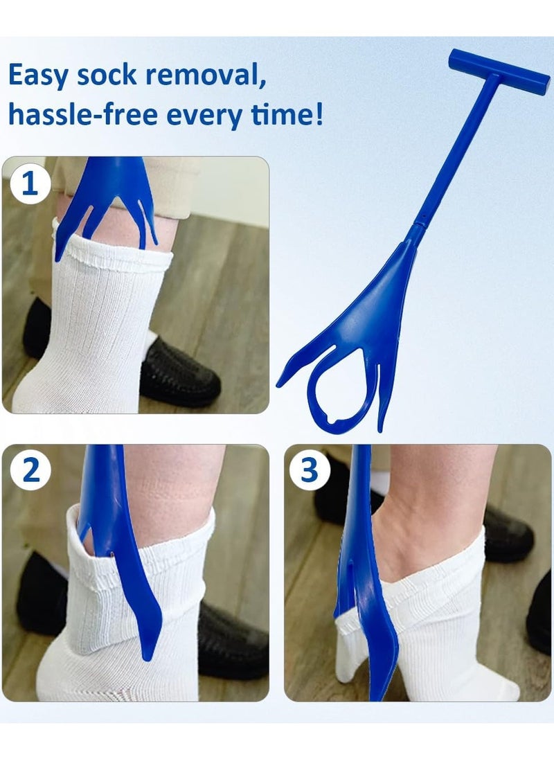 Ru syanl - Sock Aids Kit for Putting On Socks No Bending Long Rope with Flexible Sock Aid Device Sock Helpers for Seniors Compression Sock Assistant with Removing Socks Shoe Horn - Image 1