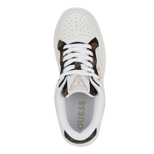 Guess Women's RUBINN Sneaker, White/Brown 141, 5 - Image 2
