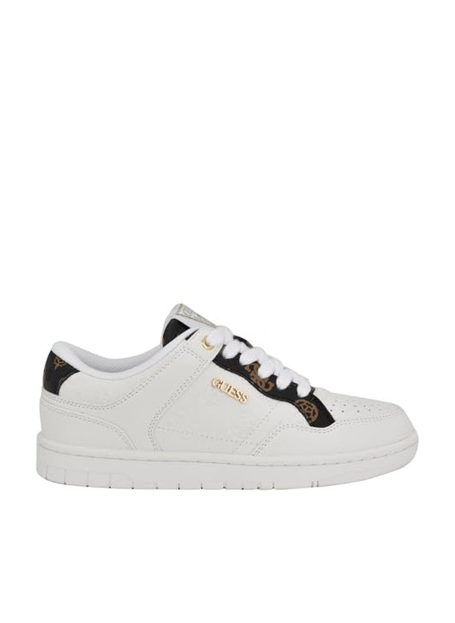 Guess Women's RUBINN Sneaker, White/Brown 141, 5 - Image 1