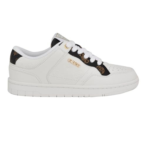 Guess Women's RUBINN Sneaker, White/Brown 141, 5 - Image 5