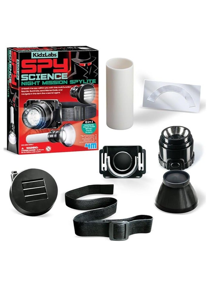 4M KidzLabs Spy Science Night Mission Spylite Kit – Build a Wearable Spy Light Tool & Learn About Circuits and Illumination | STEM Detective Toy for Kids Ages 8+ | 00-03463 - Image 1