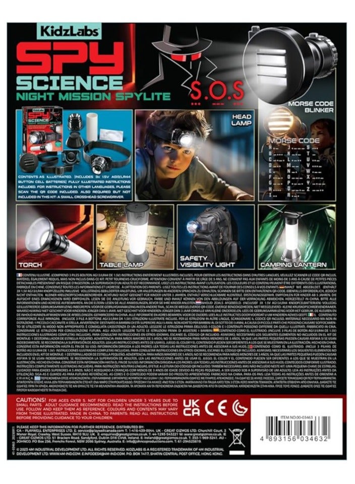 4M KidzLabs Spy Science Night Mission Spylite Kit – Build a Wearable Spy Light Tool & Learn About Circuits and Illumination | STEM Detective Toy for Kids Ages 8+ | 00-03463 - Image 3