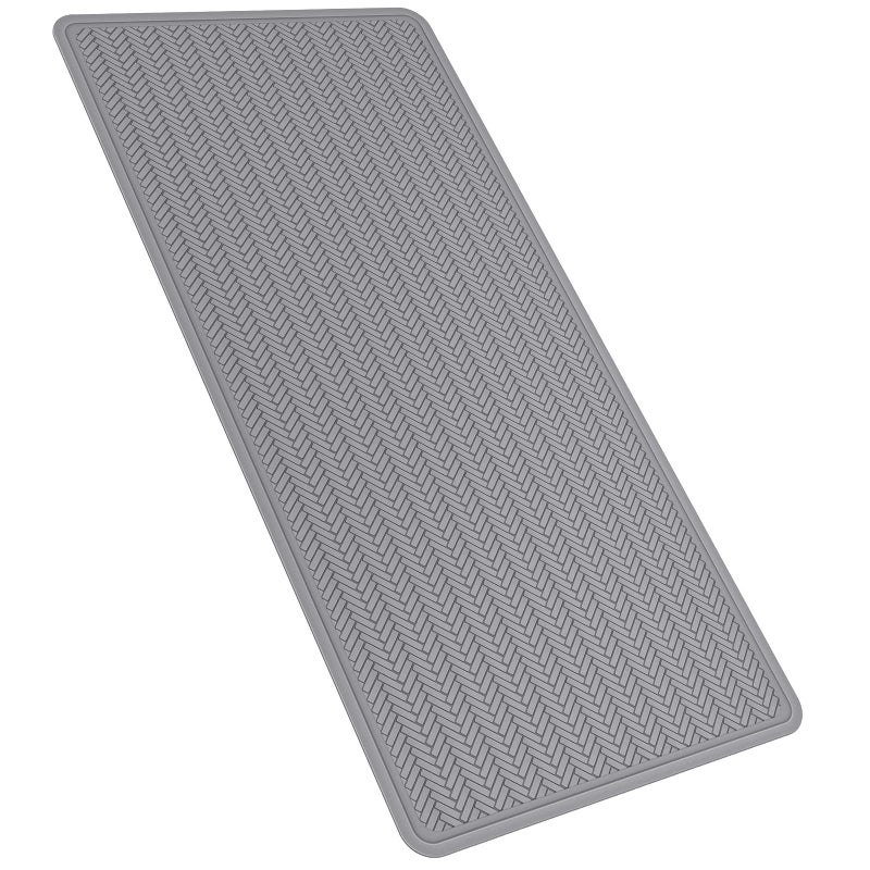OTHWAY Non Slip Bathtub Mat Extra Long 43x92 cm Rubber Bath Tub Shower Mat Soft Mat for Bathroom Tub with Strong Suction Cups Grey