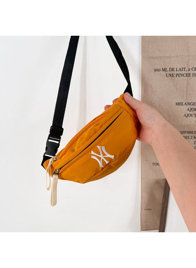 Fashion Children's Crossbody Bag Casual Mini Chest Bag 2024 Boys Handsome Small Satchel Coin Purse Waist Bag-Color:Orange  - Image 1