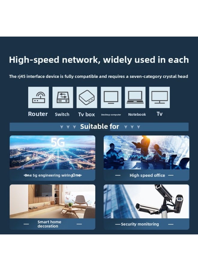 Generic Choseal Akihabara Super Class 6 Double Shielded Network Cable Project Home Decoration 10 Gigabit Broadband Transmission Network Connection Line-Color:Super Six Double Shielding Network Cable Gray QS2669A-Line Length:50 M (roll)  - Image 5