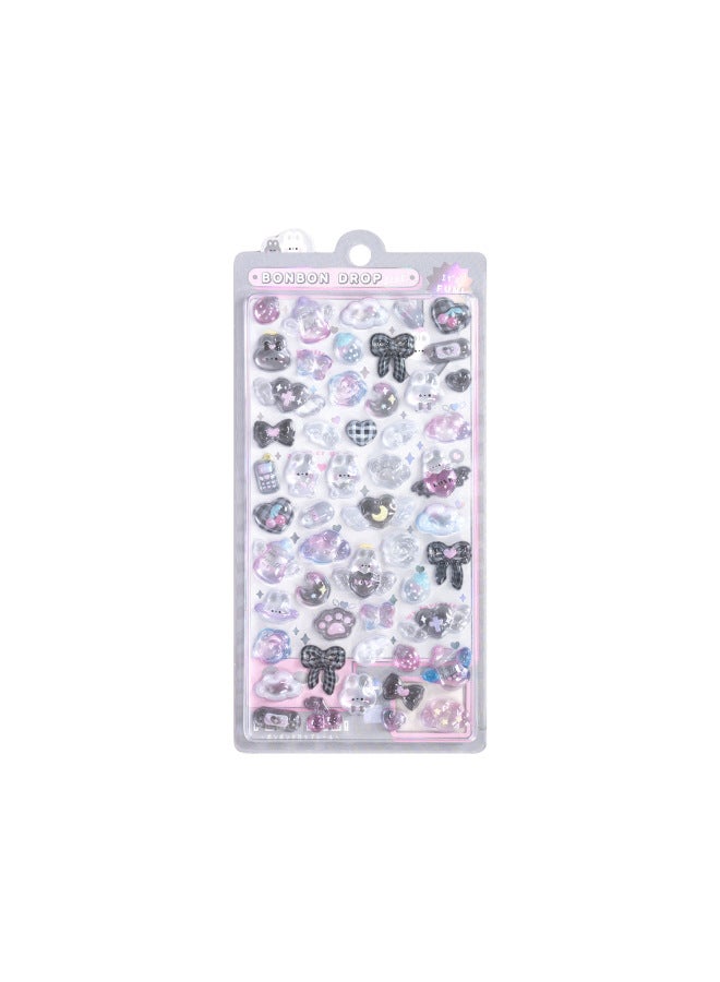 Flash Hot Shimmer Stickers 3d Relief Stickers Solid Children's Cartoon Animal Crystal Phone Case Decorations - Image 1