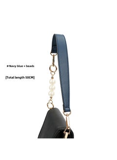 Arabest 1 x 5 pcs Genuine Leather Neonoe Handle Strap 36cm blue +14cm beads 