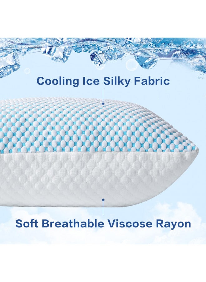 EASELAND EASELAND Firm Pillow Shredded Memory Foam(Adjustable Loft), Cooling Breathable for Sleeping King Size 2 Pack  - Image 2
