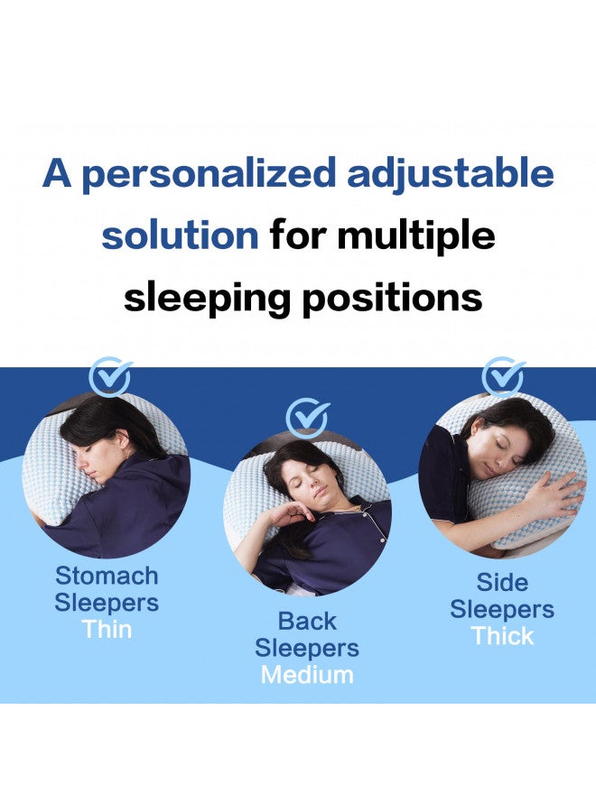 EASELAND EASELAND Firm Pillow Shredded Memory Foam(Adjustable Loft), Cooling Breathable for Sleeping King Size 2 Pack  - Image 4
