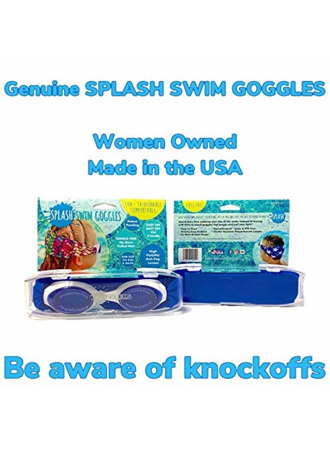 Splash Place SWIM GOGGLES with Fabric Strap - PASTEL SWIRL | Fun, Fashionable, Comfortable - Adult & Kids Swim Goggles - Image 4