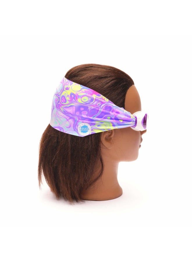 Splash Place SWIM GOGGLES with Fabric Strap - PASTEL SWIRL | Fun, Fashionable, Comfortable - Adult & Kids Swim Goggles - Image 2