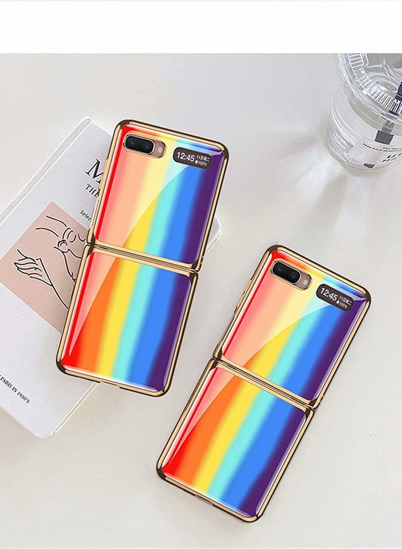 Excefore Case for Samsung Galaxy Z Flip Colour Tempered Glass Phone Protective Skin Fashion Electroplated PC 5G Cover - Image 3