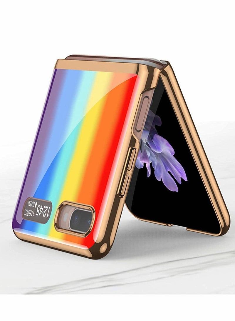 Excefore Case for Samsung Galaxy Z Flip Colour Tempered Glass Phone Protective Skin Fashion Electroplated PC 5G Cover - Image 2