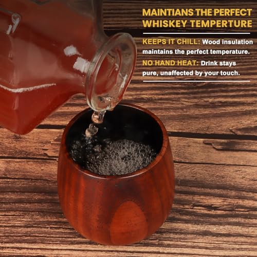 BearSkill Charred Wooden Bourbon Drinking Glass, Whiskey Tumbler, Bourbon Gifts for Men - Wooden Old Fashioned Glass | Great Whiskey Gifts for Men - Image 5