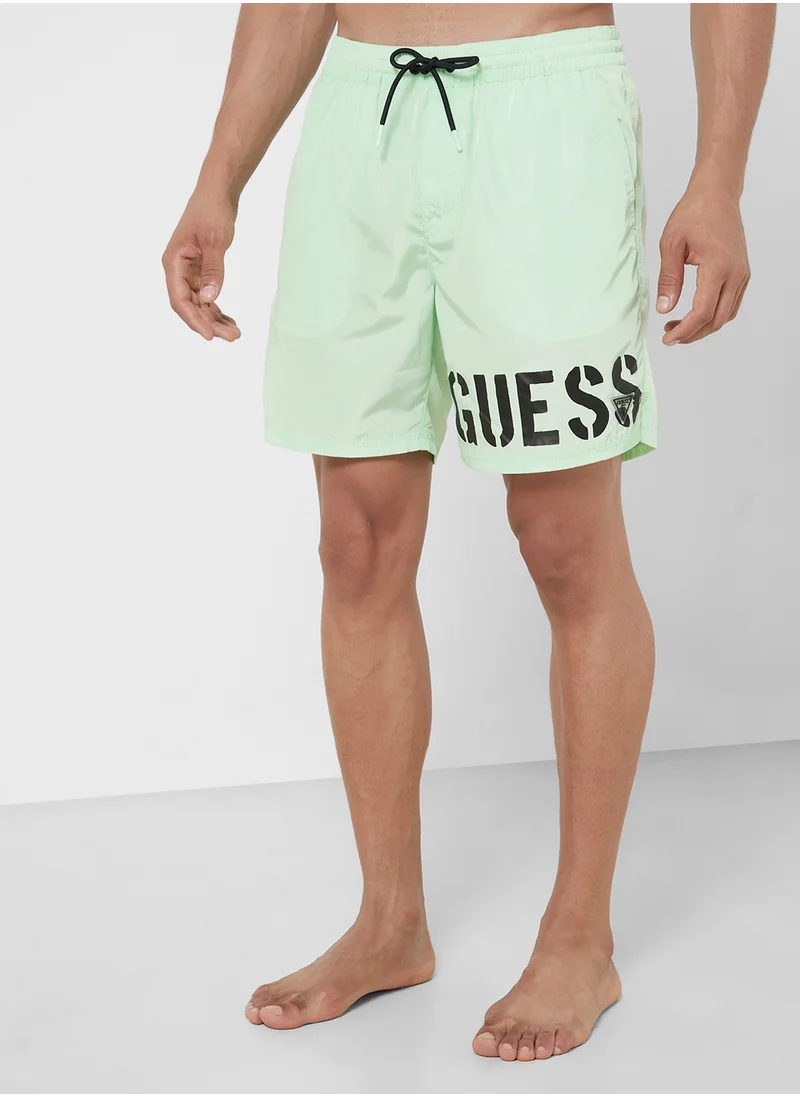 جس Logo Swim Shorts