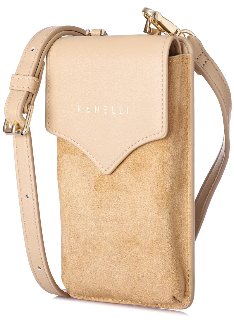 KANELLI Women's mobile case with dedicated card pocket from Kanelli, elegant design New Collection  AAY2308042-1-Beige