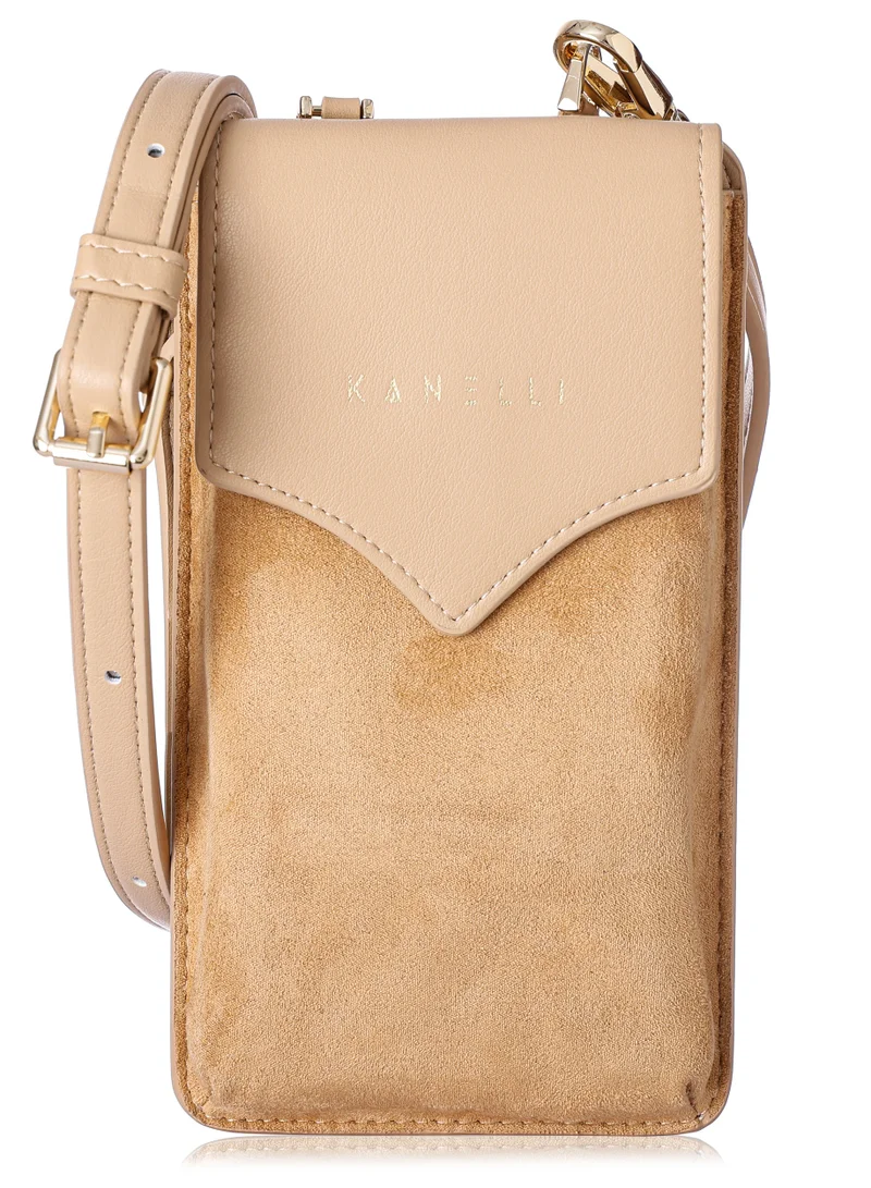 KANELLI Women's mobile case with dedicated card pocket from Kanelli, elegant design New Collection  AAY2308042-1-Beige