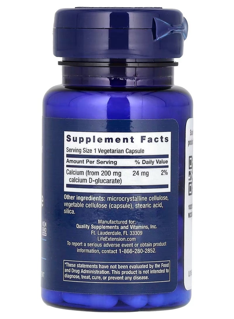 لايف إكستنشن تمديد الحياة، كالسيوم د-غلوكاريت، 200 ملغ، 60 كبسولة نباتية - Image 2