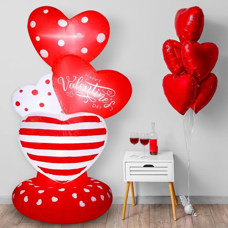 Syhood 4.3 ft Valentine's Day Inflatable Love Heart Decoration with LED Lights - Image 5