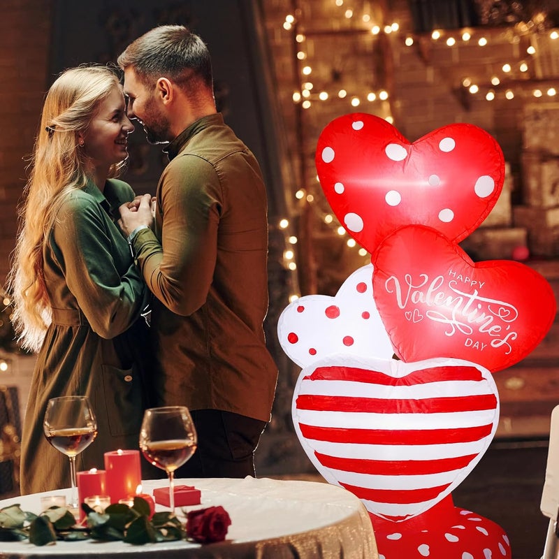 Syhood 4.3 ft Valentine's Day Inflatable Love Heart Decoration with LED Lights - Image 4