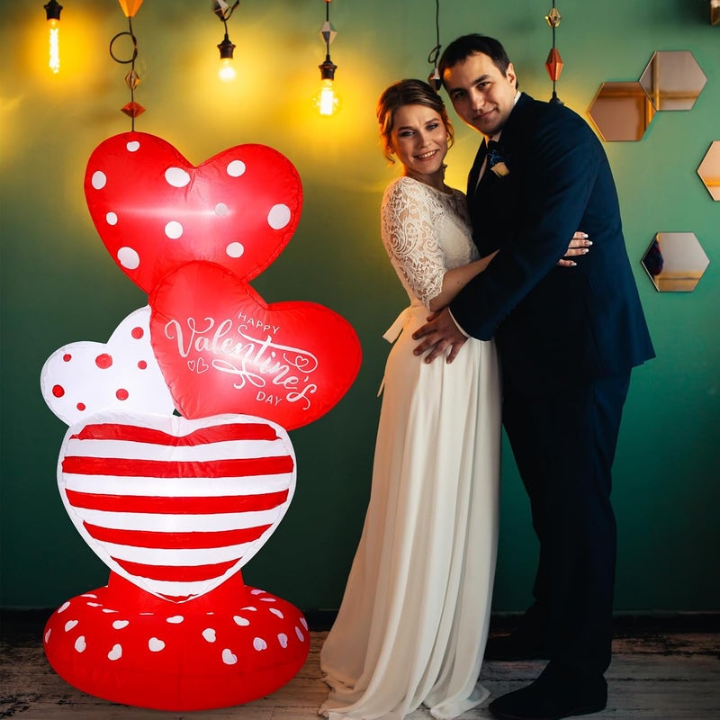 Syhood 4.3 ft Valentine's Day Inflatable Love Heart Decoration with LED Lights - Image 3