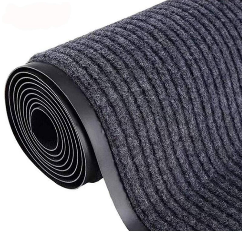 LEHOM MYOYAY Commercial Floor Mat 3X10FT Double Stripes Carpet PVC NonSlip Hotel Staircase Office Corridor Carpet Grey Mat Runner Rug