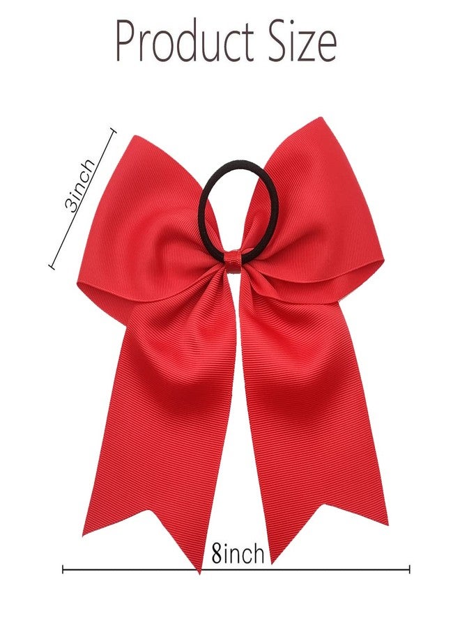 Hipcheer 20pcs 8" Large Red Cheer Bows for Girls, Hand-made Grosgrain Ribbon Hair Accessories for Teen Girls Softball Cheerleader Sports (red2 (Pack of 20)) - Image 4