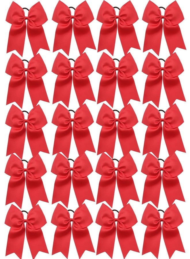 Hipcheer 20pcs 8" Large Red Cheer Bows for Girls, Hand-made Grosgrain Ribbon Hair Accessories for Teen Girls Softball Cheerleader Sports (red2 (Pack of 20)) - Image 1