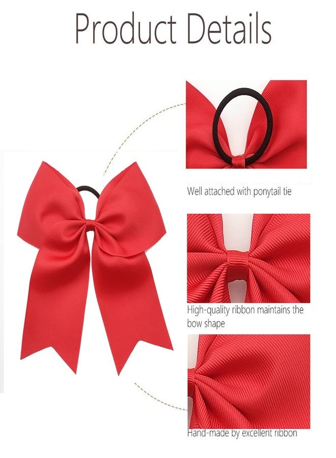Hipcheer 20pcs 8" Large Red Cheer Bows for Girls, Hand-made Grosgrain Ribbon Hair Accessories for Teen Girls Softball Cheerleader Sports (red2 (Pack of 20)) - Image 5