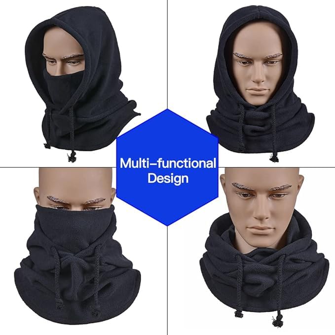 JERN Unisex Winter Polar Fleece Balaclava, Face Cover, Neck Warmer for Cycling, Skiing, Motorcycling (Black), Free Size - Image 5
