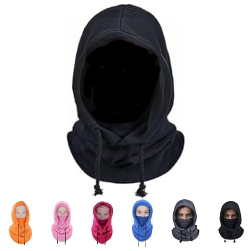 JERN Unisex Winter Polar Fleece Balaclava, Face Cover, Neck Warmer for Cycling, Skiing, Motorcycling (Black), Free Size - Image 1