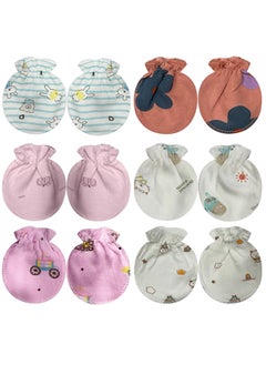MARGOUN 6 Packs Newborn Baby Mittens Anti Scratch Baby Mittens No Scratch Mittens Baby Gloves for 0-6 Months Boys Girls Multicolour  - Image 2