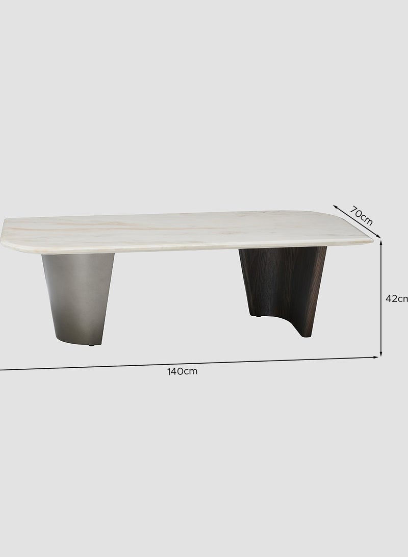 AL HUZAIFA FURNITURE Oxford Coffee Table, Natural Ionia Marble Top  - Image 5