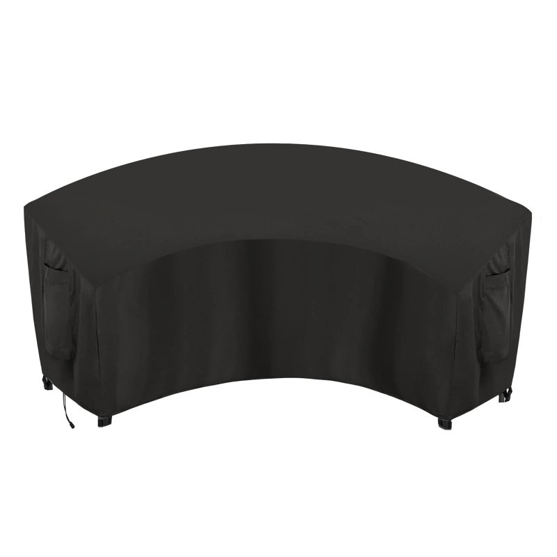 OutdoorLines OutdoorLines Waterproof Curved Outdoor Sectional Cover  UV Resistant Windproof Patio Sectional Sofa Covers for Deck Lawn and Backyard Heavy Duty Furniture Covers 90Lx34Dx32Hx46FL Black 
