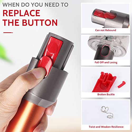 Kuflant 2 Pack Wand Tube/Cleaner Head Clip Latch Tab Button Compatible with Dyson V7 V8 V10 V11 V15 Vacuum Cleaner, Wand Replacement/Illumination Tool Button with Spring - Image 5
