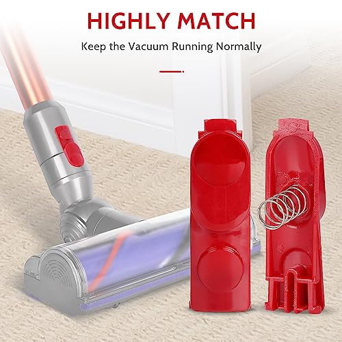 Kuflant 2 Pack Wand Tube/Cleaner Head Clip Latch Tab Button Compatible with Dyson V7 V8 V10 V11 V15 Vacuum Cleaner, Wand Replacement/Illumination Tool Button with Spring - Image 3